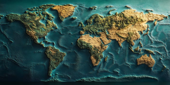 3D Relief World Map Global Topography Earth Texture Geography photo