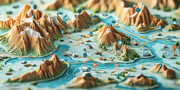 3D Topographic Map Hiking Trails Campsites Adventure Travel photo