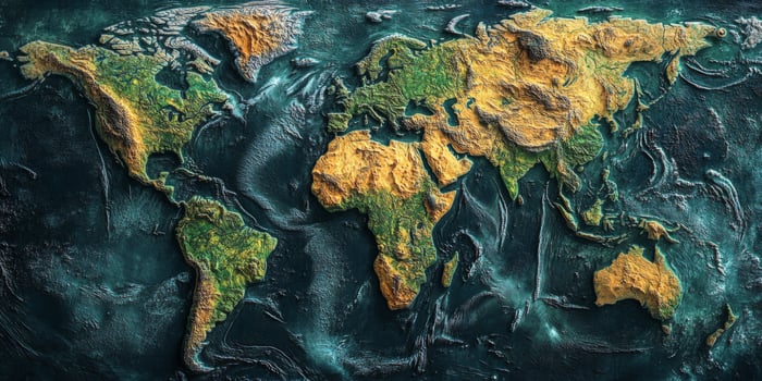 High Definition 3D Earth Map Topography Oceans Continents Terrain photo