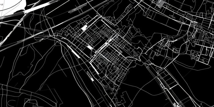 Monochrome City Map Urban Design Engineering Blueprint High Contrast Aerial View photo