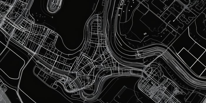 Monochrome Cityscape Map Urban Design Aerial View Architectural Blueprint photo