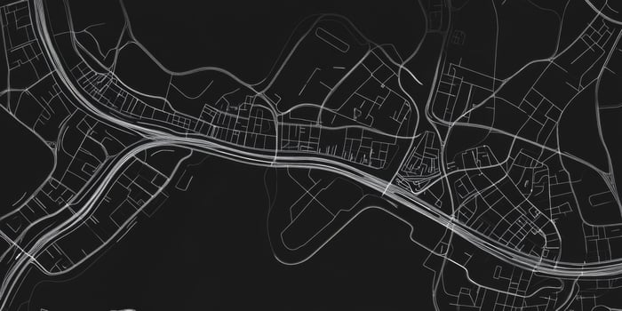 Monochrome City Map Urban Infrastructure Roads and Waterways Design photo