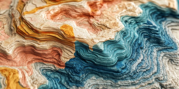 Abstract Topographic Map Colorful Geological Layers Terrain Texture photo