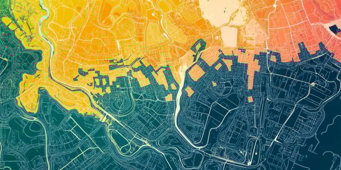 Abstract City Map Urban Planning Aerial View Colorful Gradient photo