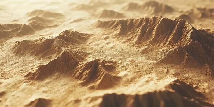3D Render of Desert Mountain Range Realistic Terrain Map photo