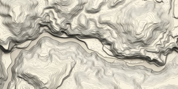 Topographic Map River Valley Contour Lines Elevation Landscape Design photo