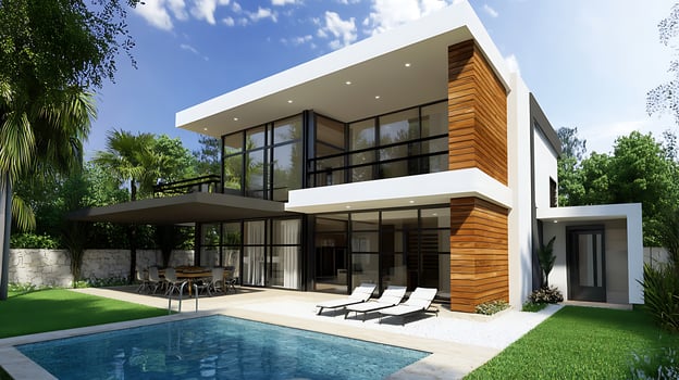 Modern real estate in stunning high-res imagery photo