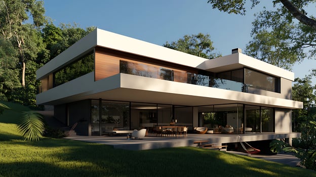 Contemporary architectural beauty displayed in stunning high-res real estate imagery photo