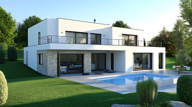 High-definition capture of a luxurious modern home masterpiece photo