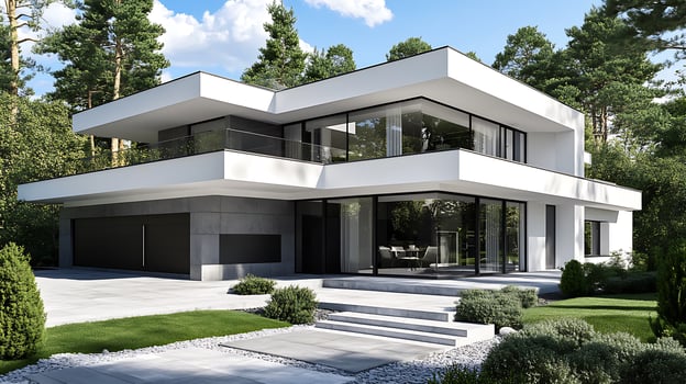 High-resolution image of a sleek and luxurious modern architectural photo