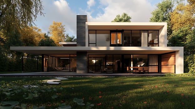 Modern luxury home design displayed in crisp high-resolution imagery photo