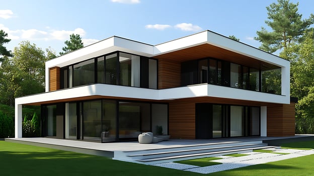 Modern duplex house captured in stunning high-resolution architectural photography photo