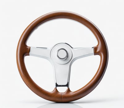 Classic Car Steering Wheel with Wooden Essence photo