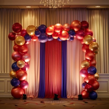 Elegant Balloon Decoration with Stars and Lights for Celebrations photo