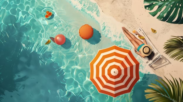 Dynamic layout design with fluid arrangements of beach holiday imagery photo