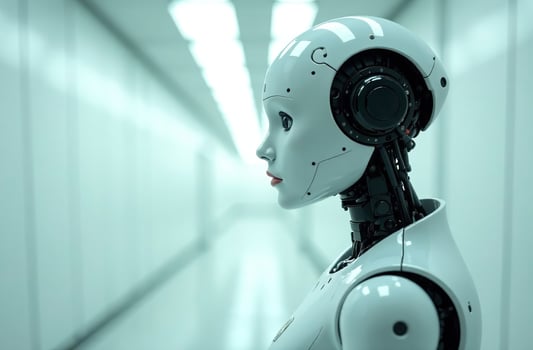 Robot clever Cyborg Humanoid Woman Artificial Intelligence Portrait photo