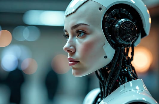 Robot Cyborg Humanoid Woman Artificial Intelligence smart Portrait photo