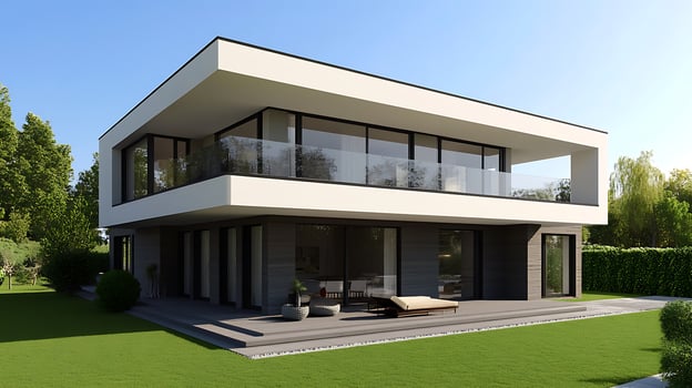 Architectural Brilliance of a Contemporary Duplex Captured in High Definition photo