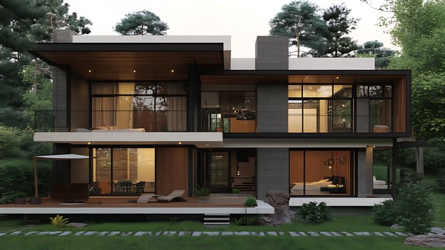 Elegant Modern Duplex Captured in Ultra-High-Quality Architectural Photography photo