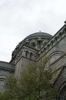 Exterior architecture and design of 'Cathedral Basilica of Saint Louis' Roman Catholic church located in the Central West End area of St. Louis urban- Missouri, United States photo