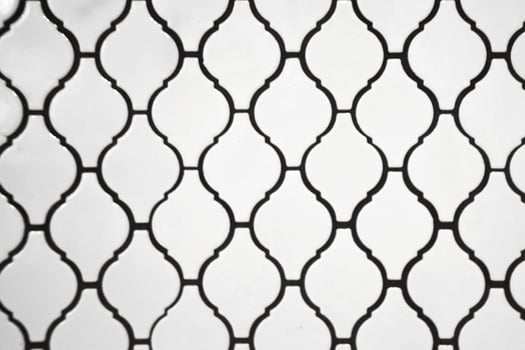 Close up white clay wall tiles photo