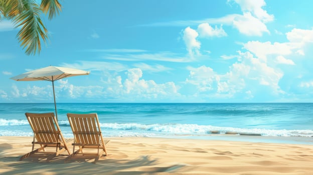 Relaxing beach holiday scene with copy space for your promotional content photo