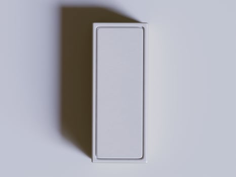 A white box with a white lid on a gray background photo