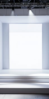 Minimalist Modern Stage with Bright Lighting and Clean White Background photo