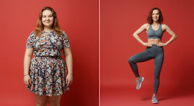 Inspiring transformation journey with two diverse young women photo
