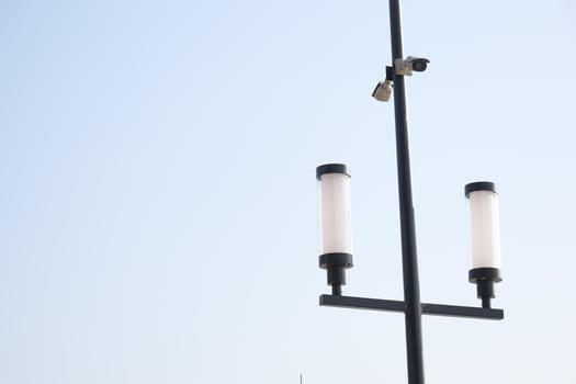 Modern streetlamp design with clear fixtures for best light and aesthetics photo