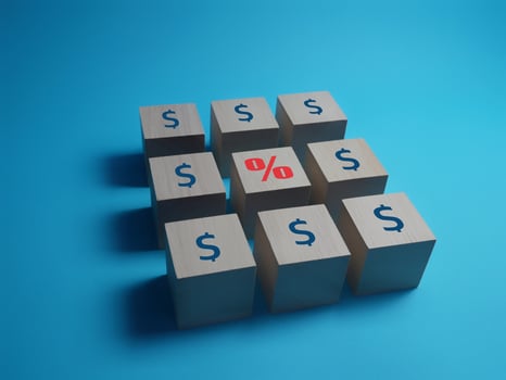 Interest, Finance investment, Percent and money icons photo