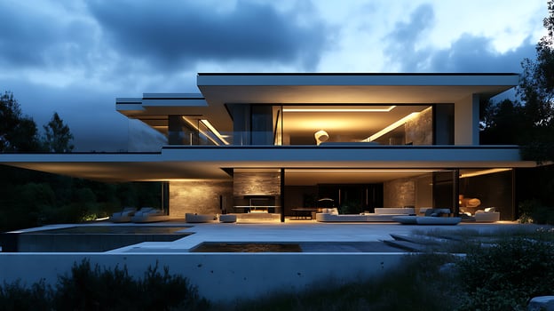 Elegant and modern luxurious home featuring sleek design in HD photo
