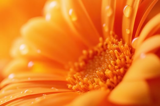 Orange flower with water droplets on it photo