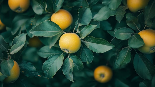 A bunch of yellow fruit on a tree photo