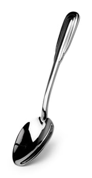 Metal steel spoon isolated on white background photo