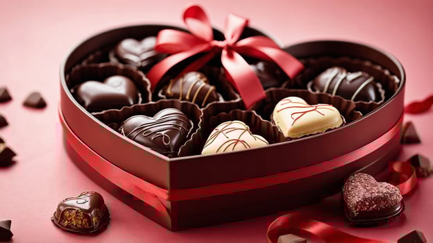 Valentines Day Chocolate Box with Ribbon photo