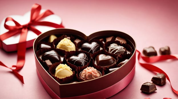 Valentines Day Chocolate in Heart Shapes photo