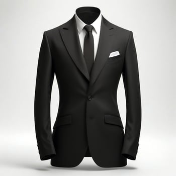 Elegant black suit on neutral background photo