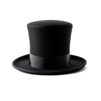 Elegant classic top hat isolated on white background photo