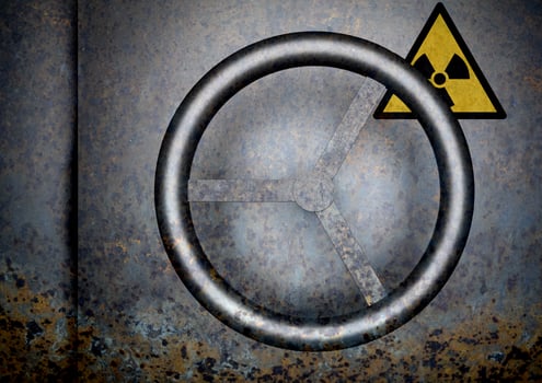 Computer generated image of rotary handle on fallout shelter photo