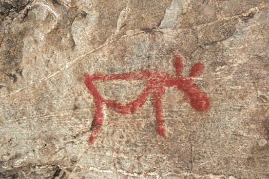 Ancient rock paintings in Naesaaker ins Sweden photo