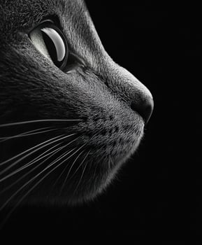 Close-up of a cat's face highlighting its features photo