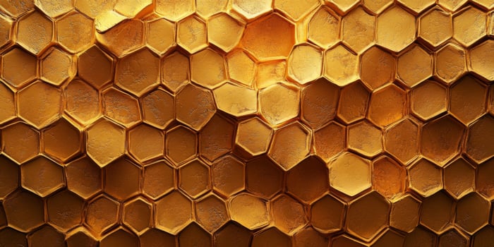 Golden Honeycomb Texture Background with Hexagonal Shapes for Warm and Natural Aesthetic in Design Projects photo
