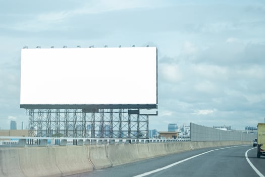 Blank advertising billboard at airport media template photo