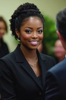 A successful businessman shaking hands with a client after closing a deal, smiling confidently. photo