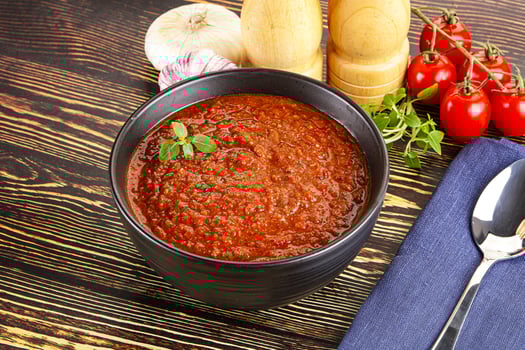 Spanish traditional gazpacho tomato soup photo