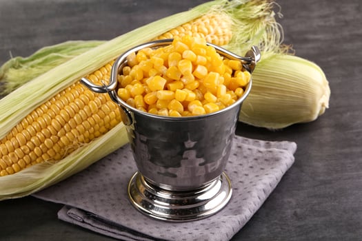 Canned sweet young corn grain photo