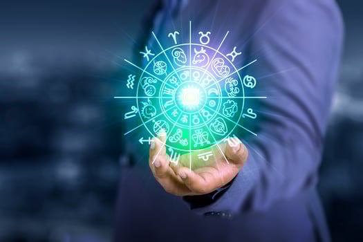 Zodiac signs and astrology with constellations, concepts, predictions, horoscopes, beliefs photo