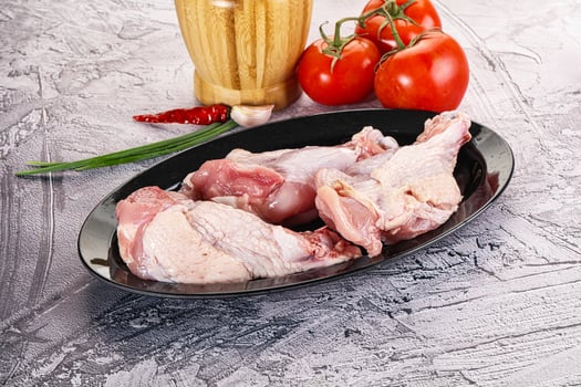 Raw turkey shoulder wing for cooking photo