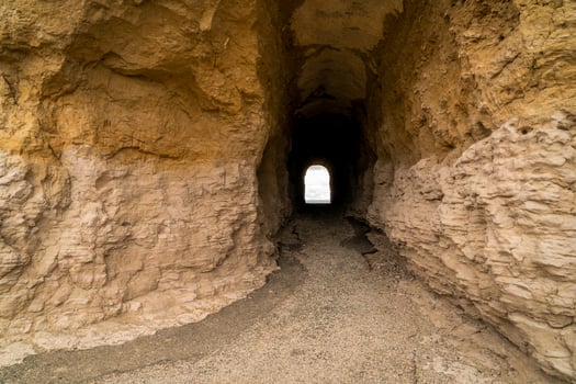 a tunnel on the Saddle Rock Trail leading to the summit of Scotts Bluff National Monument photo